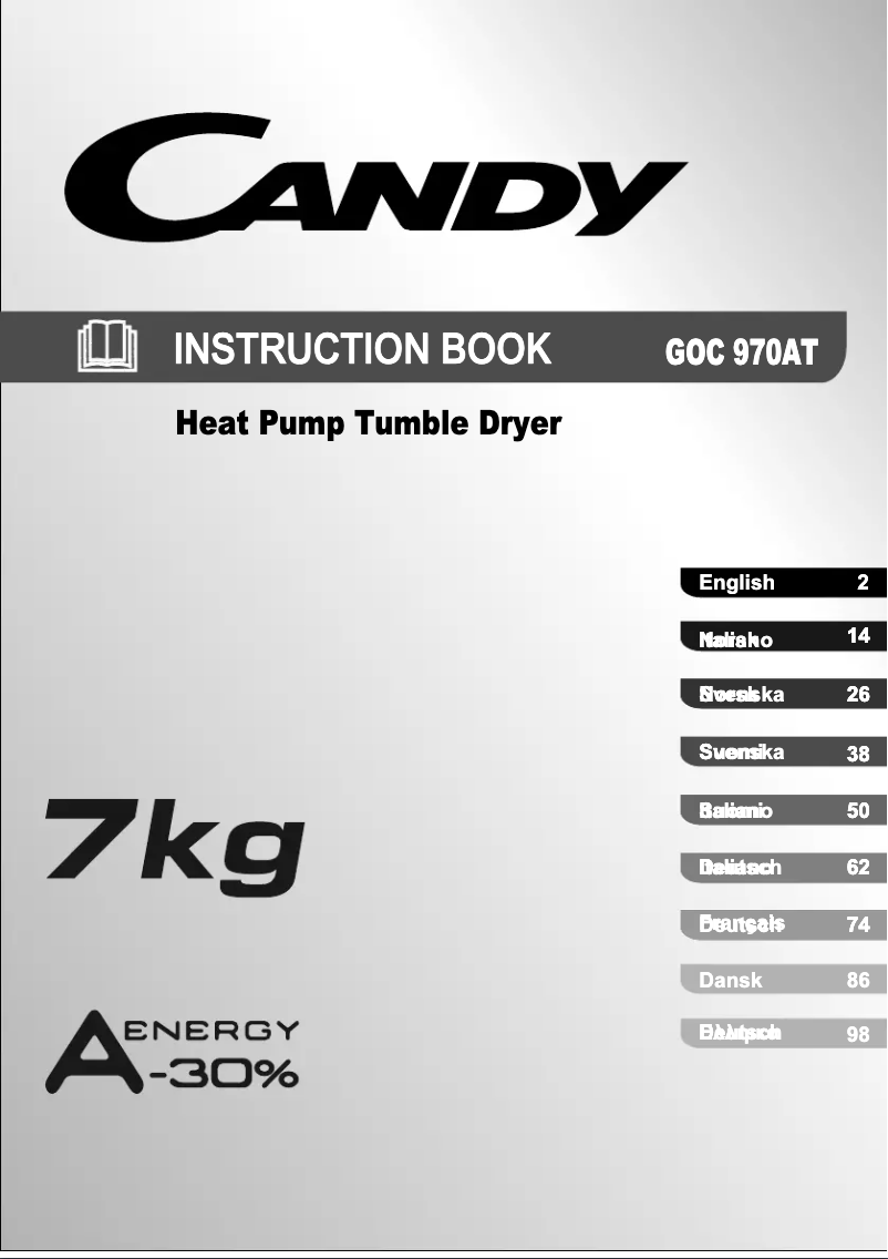 Page n°1 - Manuel utilisateur Candy GOC 970AT-S
