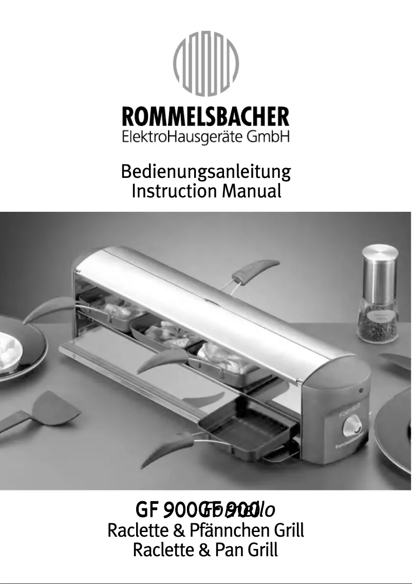 Page 1 of the manual User Manual Rommelsbacher GF 900