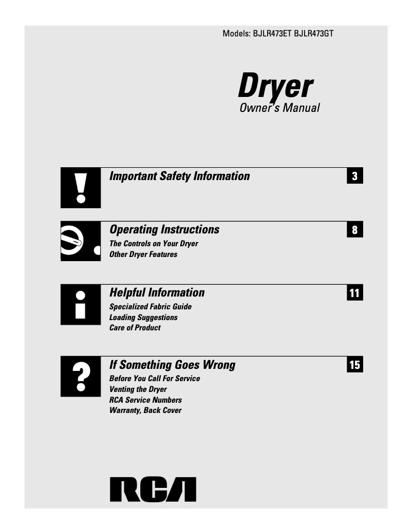 Página 1 del manual Manual de uso y mantenimiento GE BJLR473GVWW