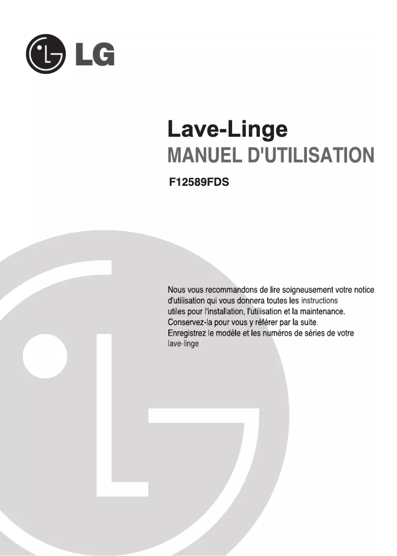 Image de la première page du manuel de l'appareil F12589FDS