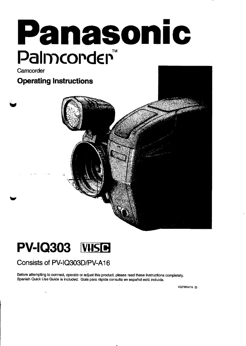 Image de la première page du manuel de l'appareil Palmcorder PV-IQ303