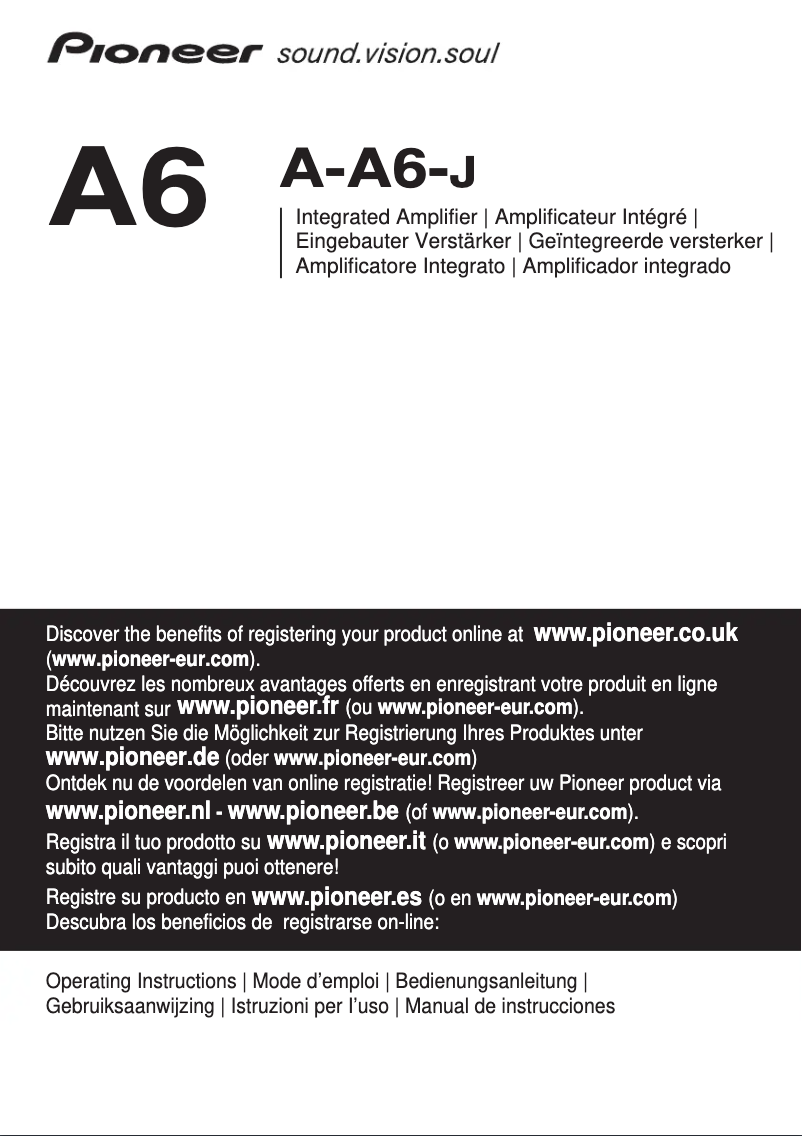 Page n°1 - Manuel utilisateur Pioneer A-A6-J