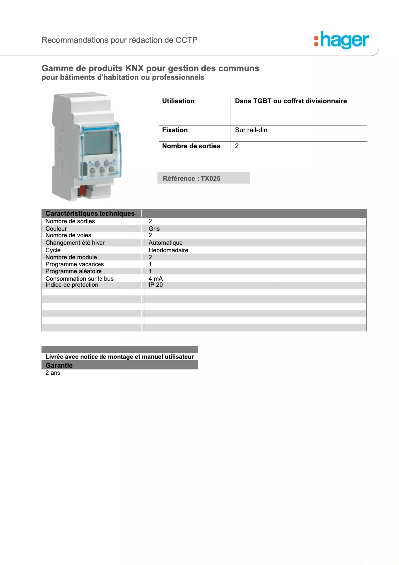Image de la première page du manuel de l'appareil TCC520E