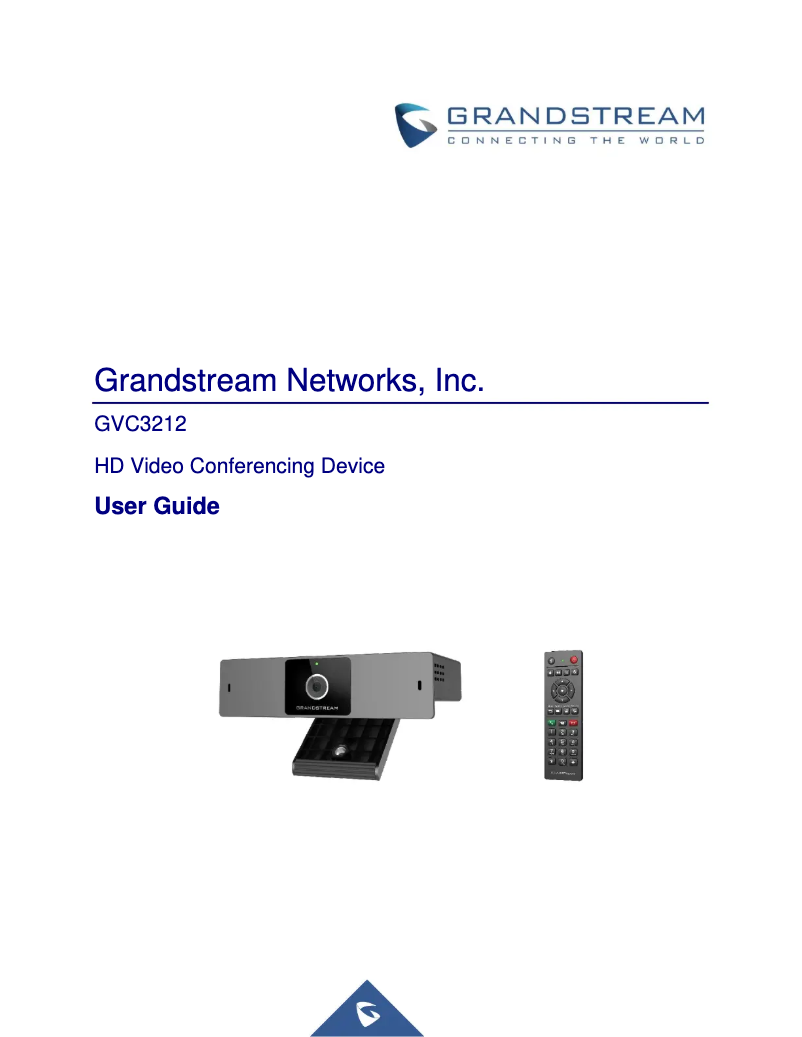 Page n°1 - Manuel utilisateur Grandstream GVC3212