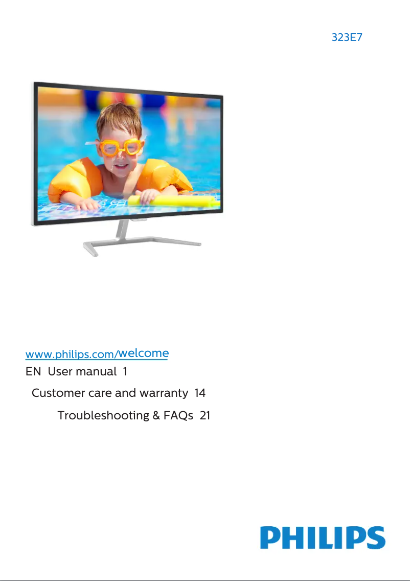 Page 1 de la notice Manuel utilisateur Philips E Line 323E7