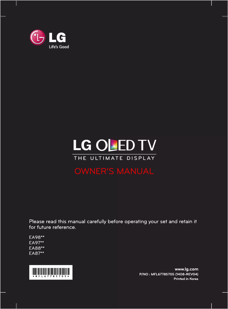 Página 1 del manual Manual de usuario LG 55EA870V