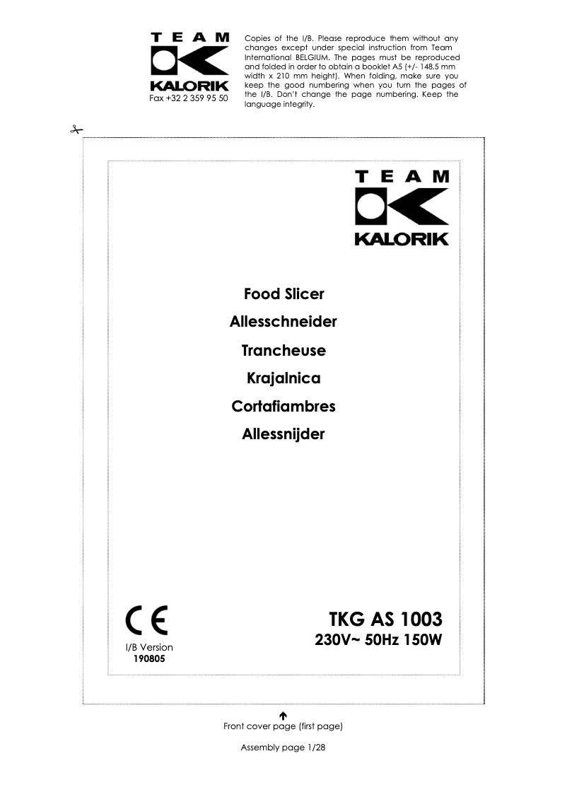 Image de la première page du manuel de l'appareil AS 1003 RD