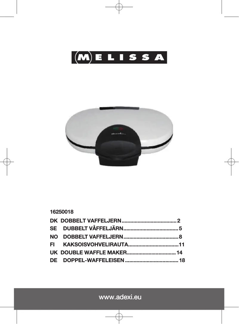 Page 1 de la notice Manuel utilisateur Melissa 16250018