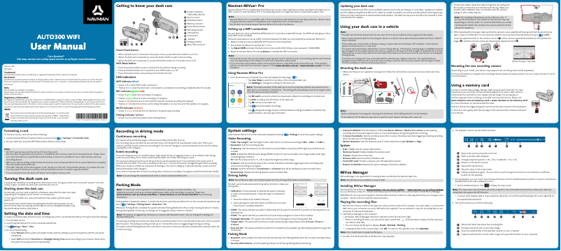 Page 1 de la notice Manuel utilisateur Navman AUTO300 WIFI