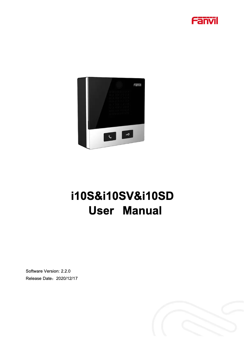 Image de la première page du manuel de l'appareil i10SD
