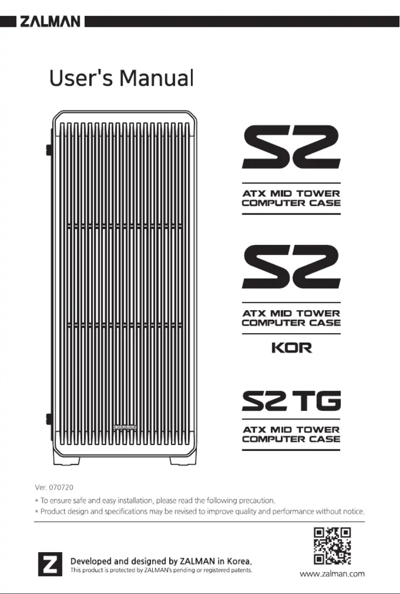 Página 1 del manual Manual de usuario Zalman S2 TG