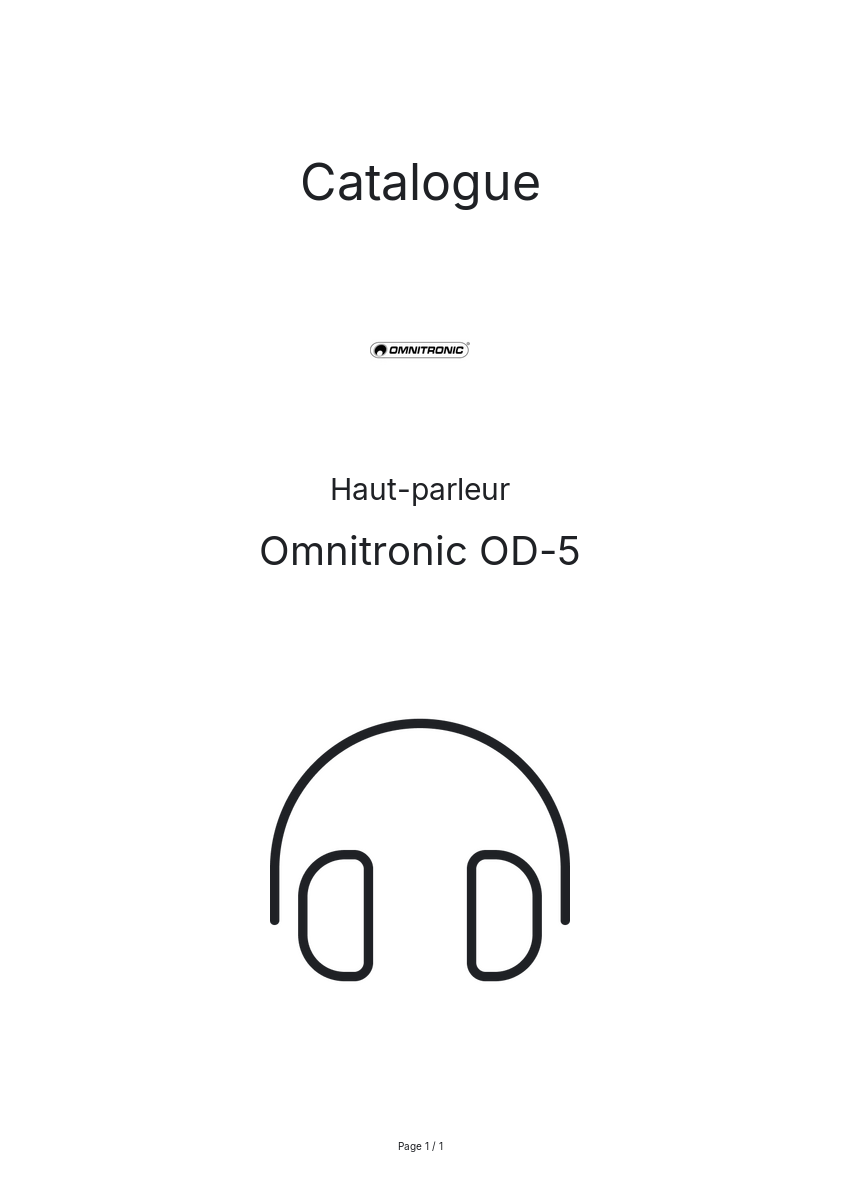 Page n°1 - Catalogue Omnitronic OD-5