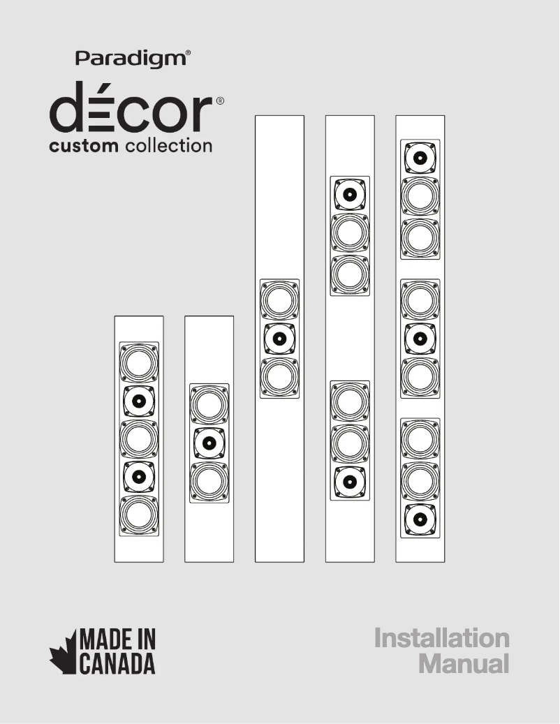 Page n°1 - Manuel utilisateur Paradigm Decor 2S v2