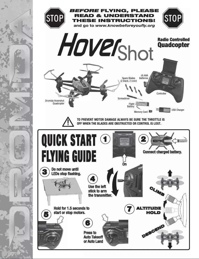 Image de la première page du manuel de l'appareil HoverShot