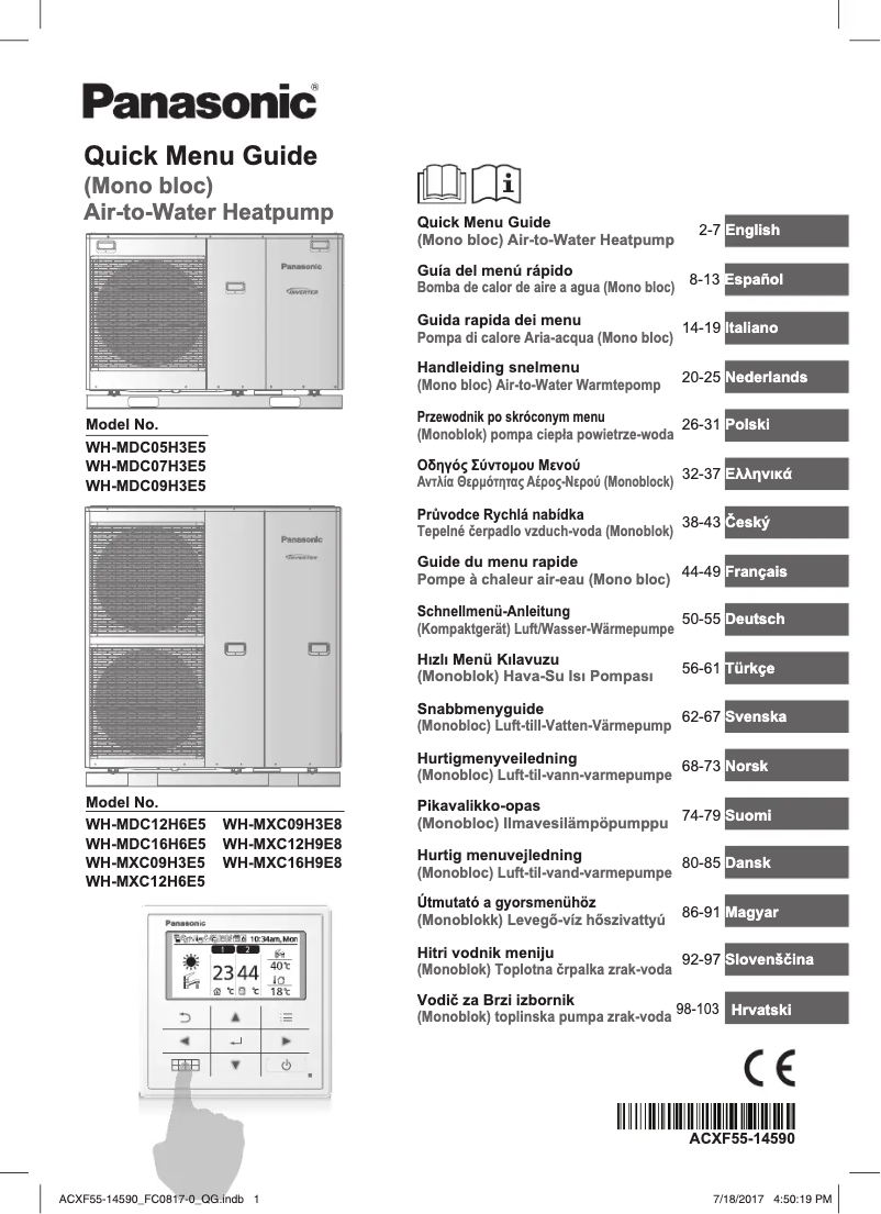 Page n°1 - Manuel utilisateur Panasonic WH-MXC12H9E8
