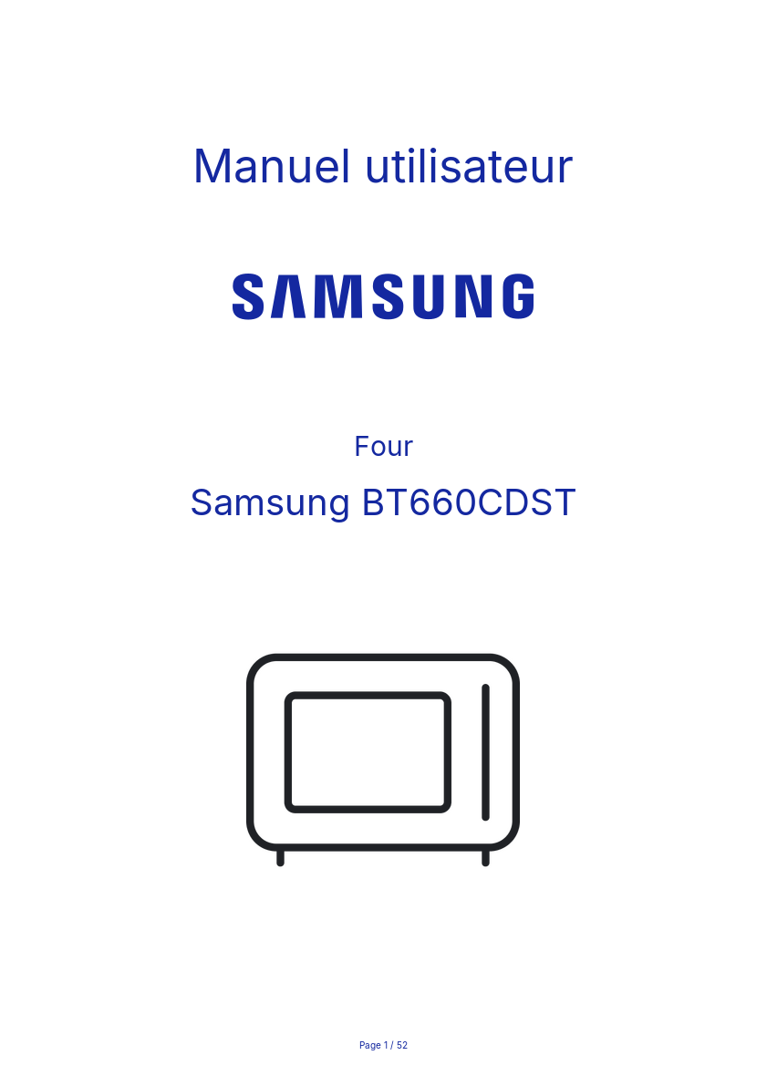 Page n°1 - Manuel utilisateur Samsung BT660CDST