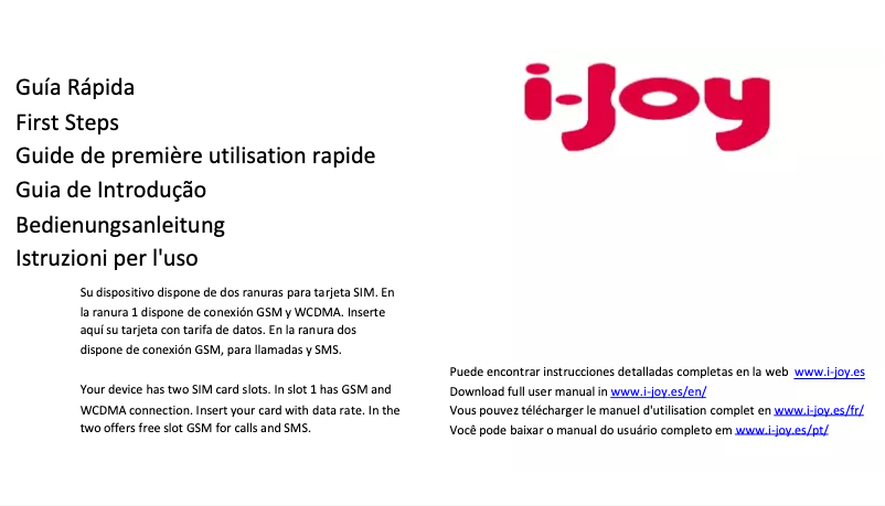 Page 1 de la notice Manuel utilisateur i-Joy i-Call 450