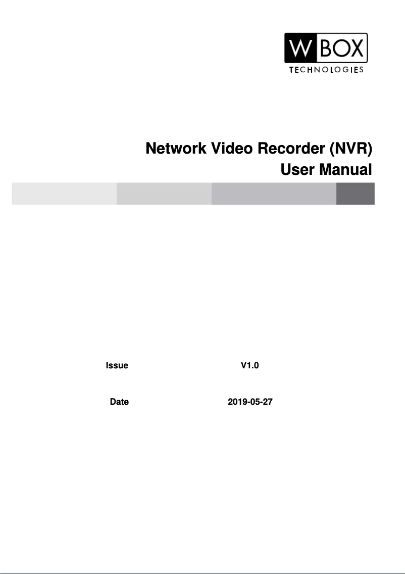 Page 1 de la notice Manuel utilisateur W Box 0E-4CHNVR2TB