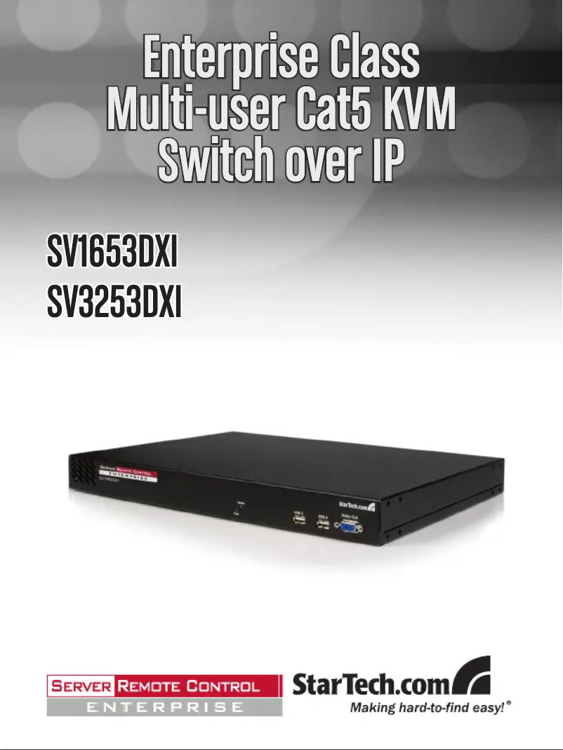 Page n°1 - Manuel utilisateur StarTech.com SV3253DXI