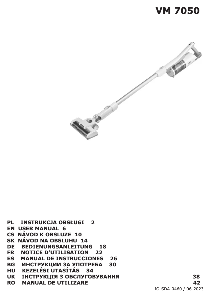 Image de la première page du manuel de l'appareil Aura VM 7050