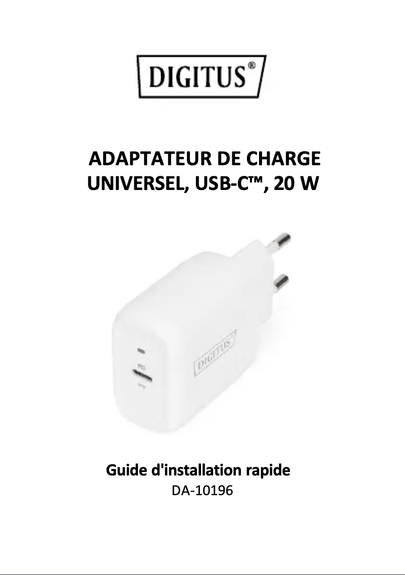 Imagen de la primera página del manual del dispositivo DA-10196