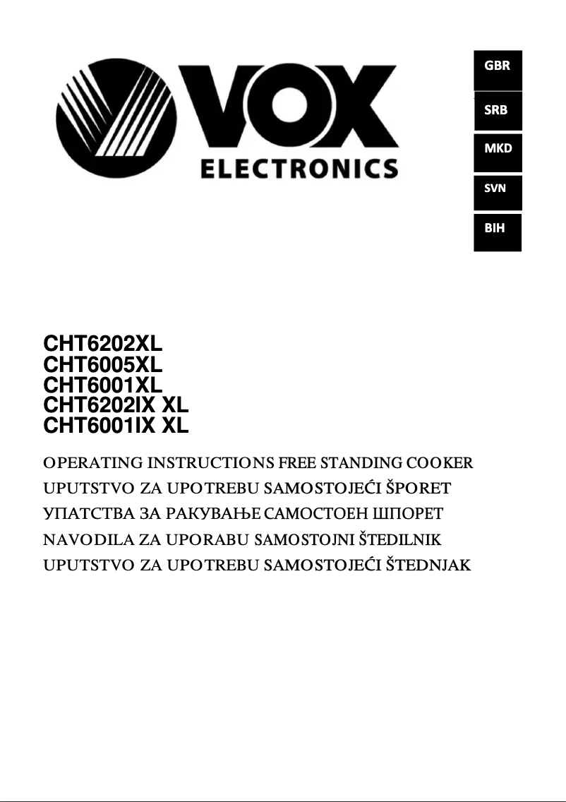 Página 1 del manual Manual de usuario VOX CHT6202XL