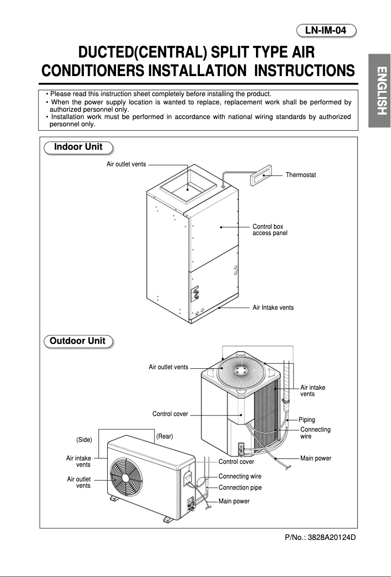 Página 1 del manual Guía de instalación LG LNN0580CC