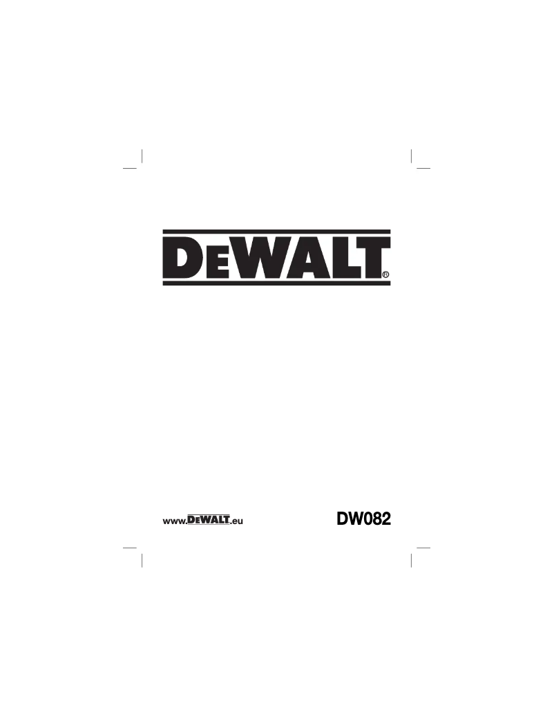 Page n°1 - Manuel utilisateur DeWalt DW082