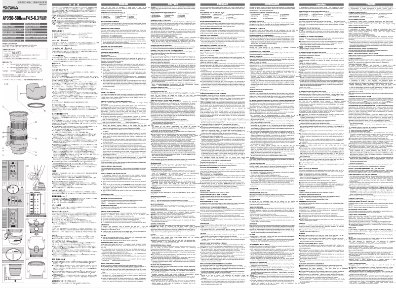Page 1 de la notice Manuel utilisateur Sigma 50-500mm f4-6.3 EX DG OS HSM