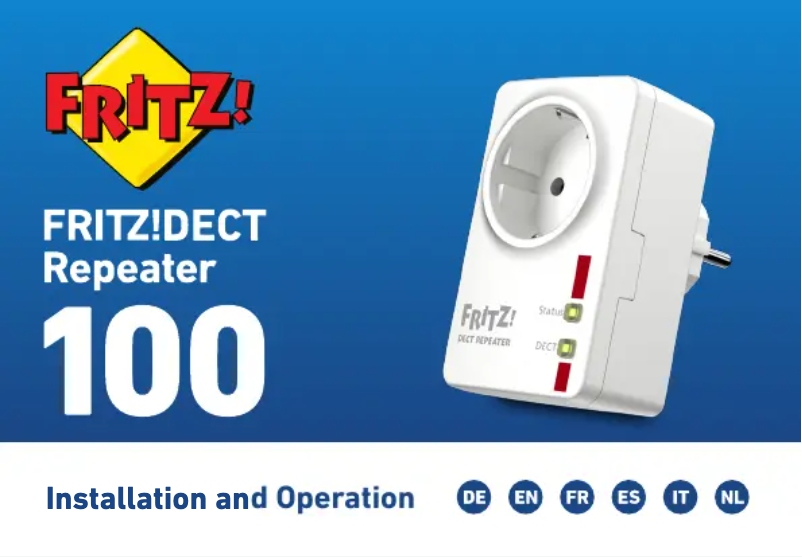 Page n°1 - Manuel utilisateur AVM FRITZ!DECT Repeater 100