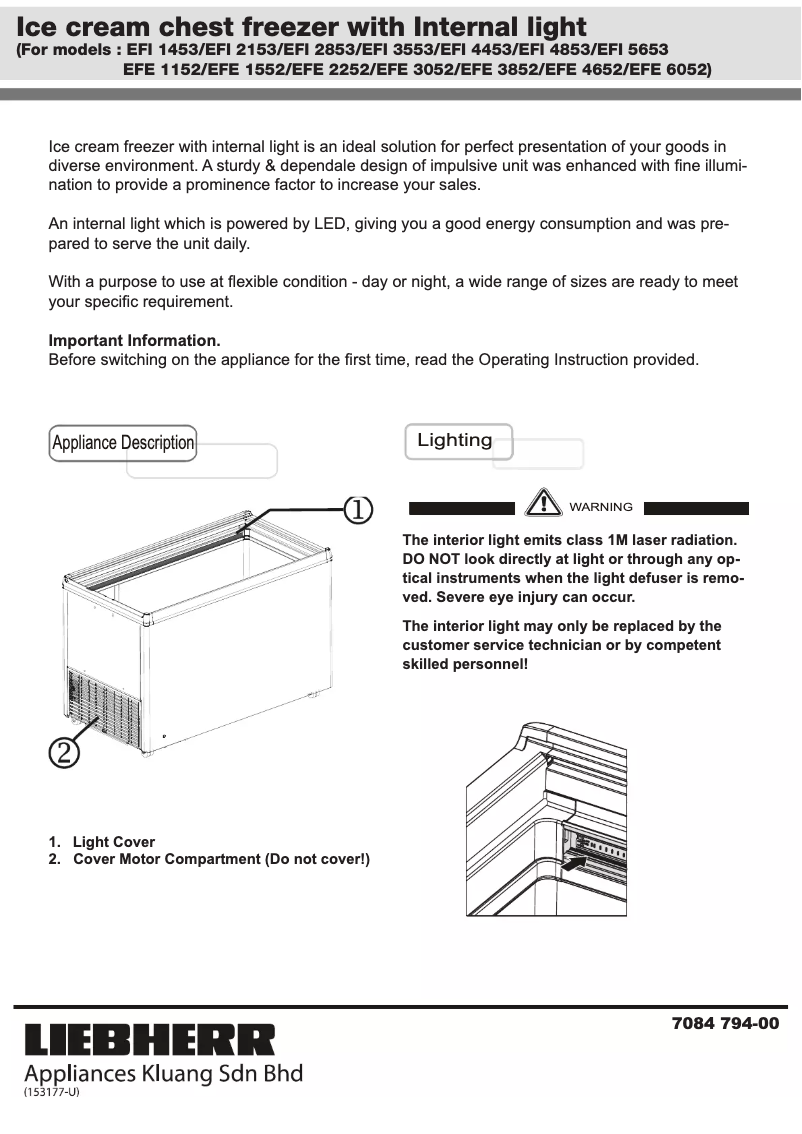 Page 1 de la notice Guide d'installation Liebherr EFE 3852
