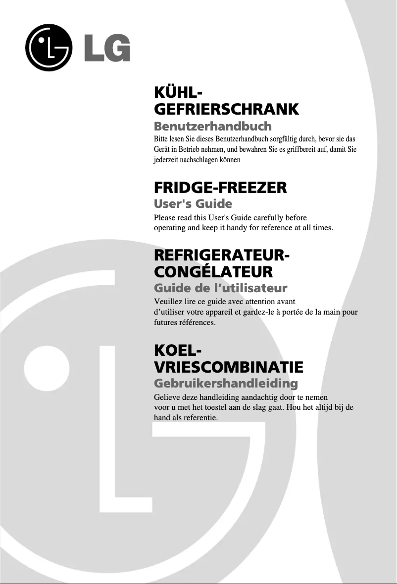 Page 1 de la notice Manuel utilisateur LG GR-B459BAGZ