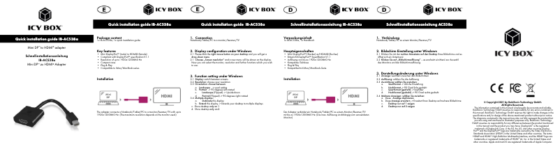 Page 1 de la notice Manuel utilisateur Icy Box IB-AC538a