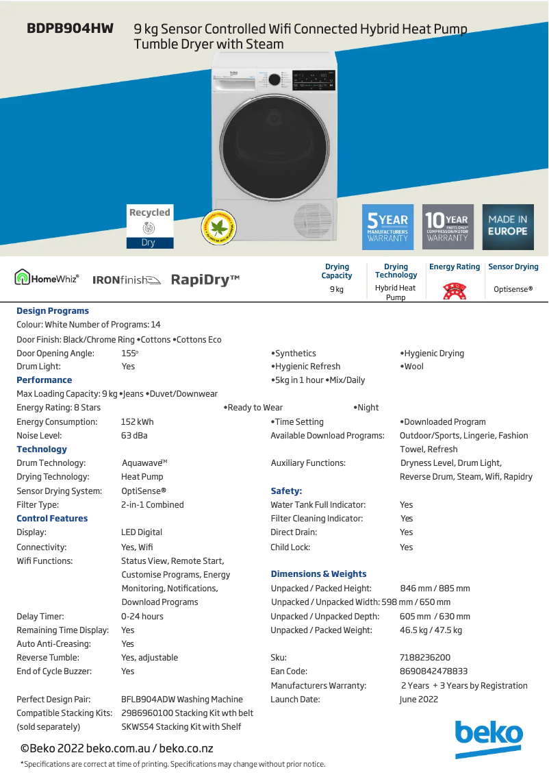 Image de la première page du manuel de l'appareil BDPB904HW