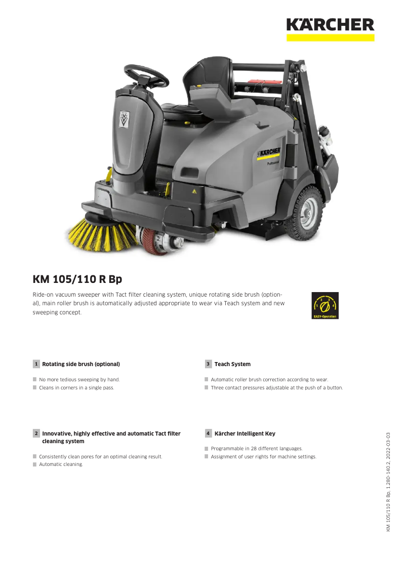 Página 1 del manual Manual de usuario Kärcher KM 105/110 R Bp