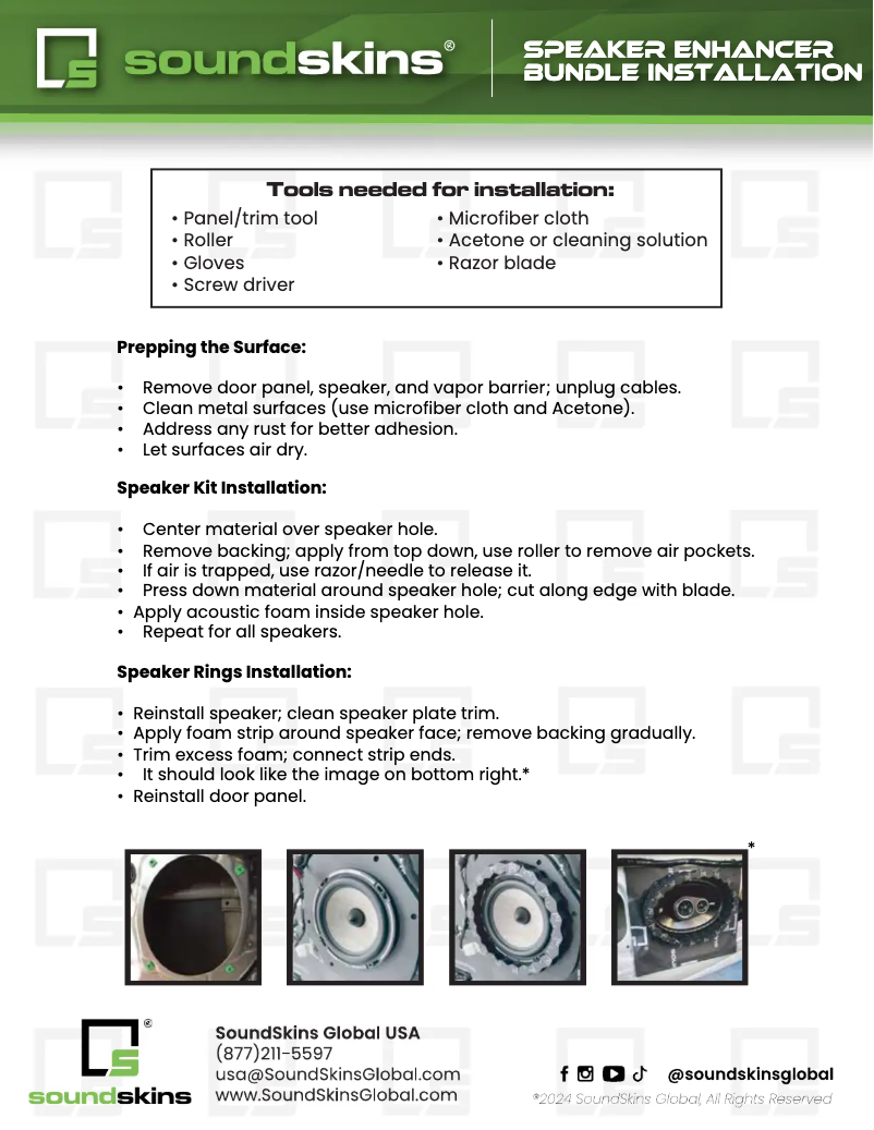 Page n°1 - Manuel utilisateur Soundskins SSK-SEK