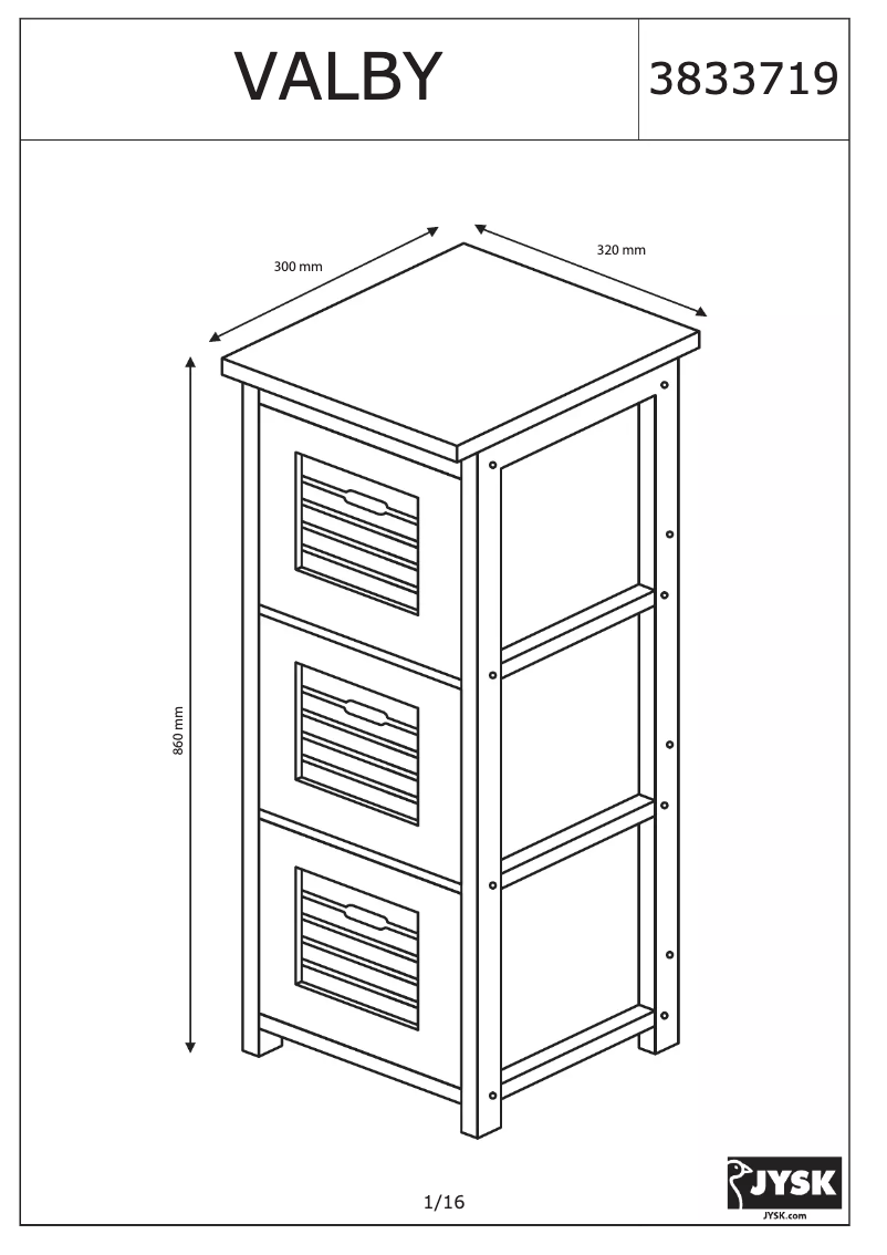 Image de la première page du manuel de l'appareil Valby (32x86x30)