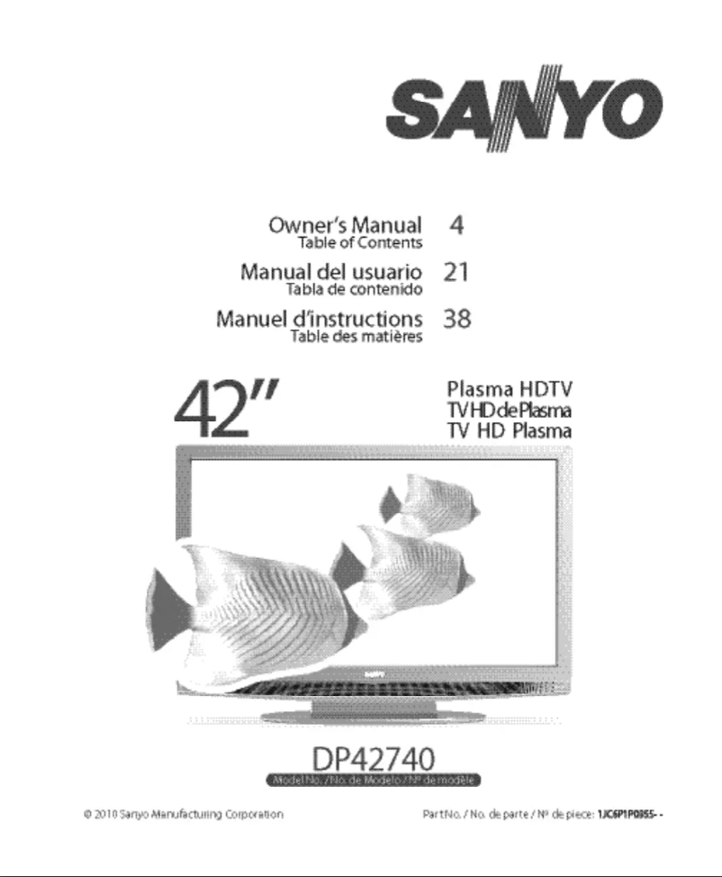 Page 1 of the manual User Manual Sanyo DP42740