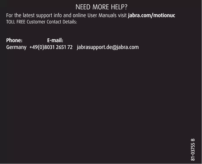 Image de la première page du manuel de l'appareil Motion UC