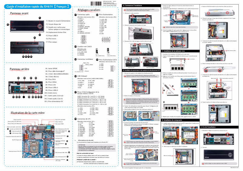 Page 1 de la notice Manuel utilisateur Shuttle XH61V