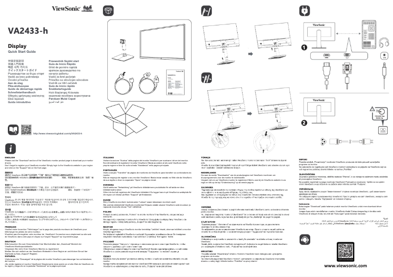 Page 1 de la notice Guide de démarrage rapide Viewsonic VA2433-h