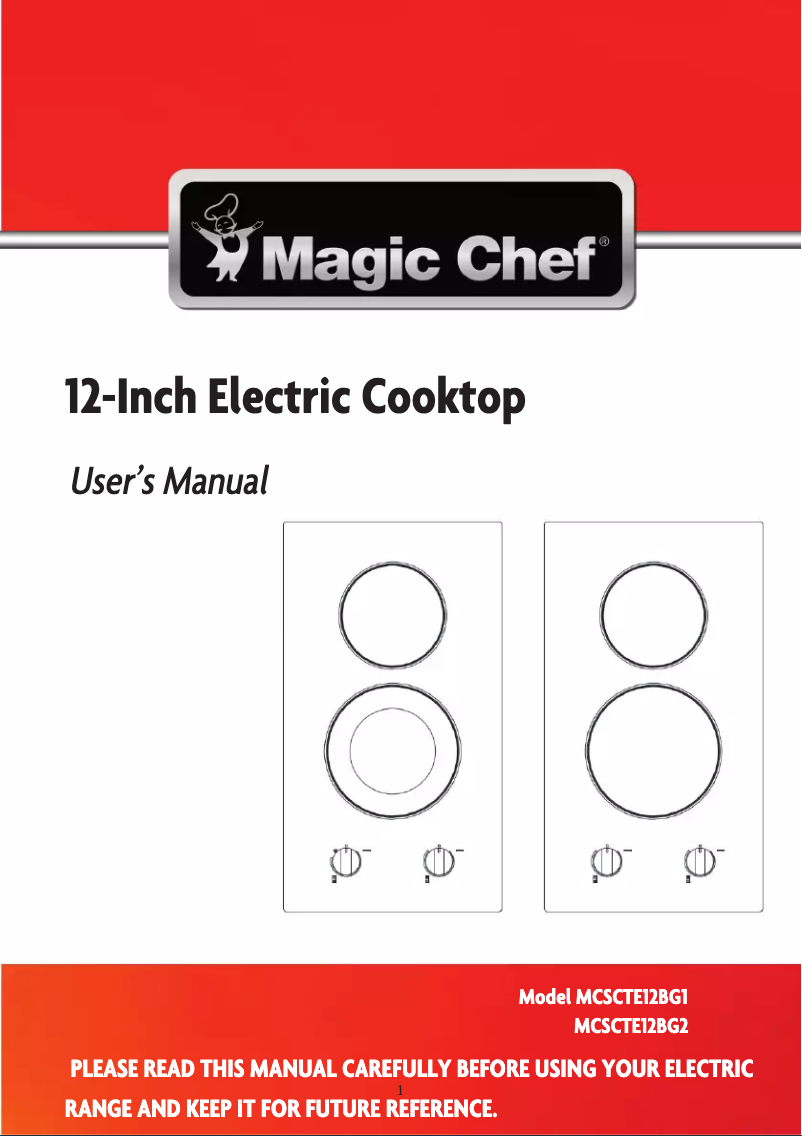 Page 1 de la notice Mode d'emploi Magic Chef MCSCTE12BG1