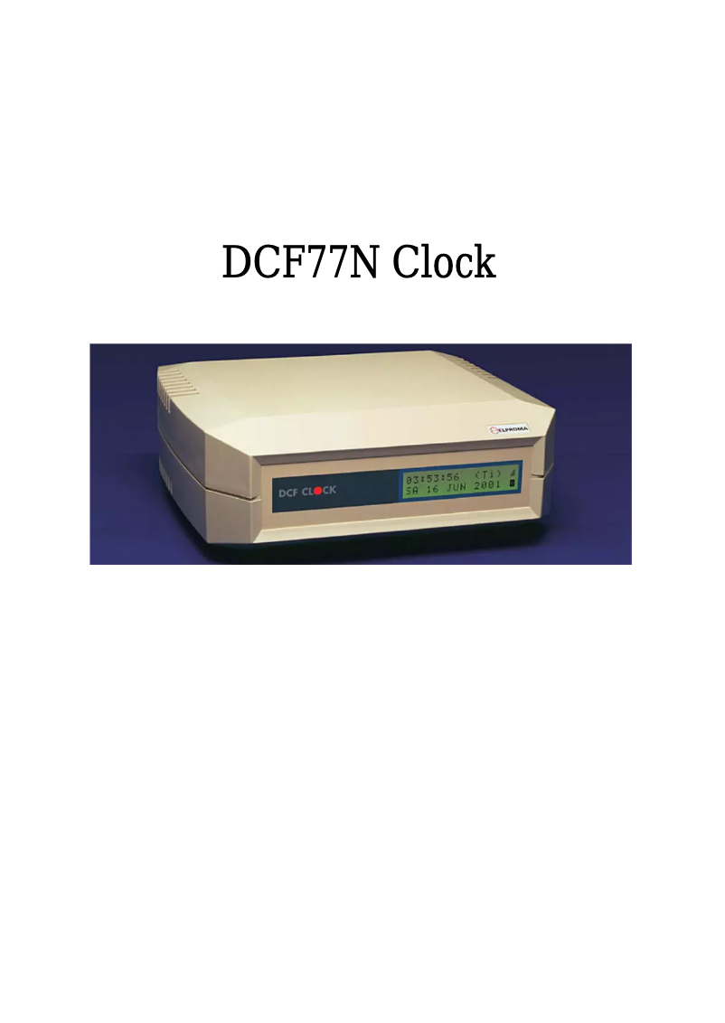 Page 1 de la notice Manuel utilisateur Elproma DCF77N