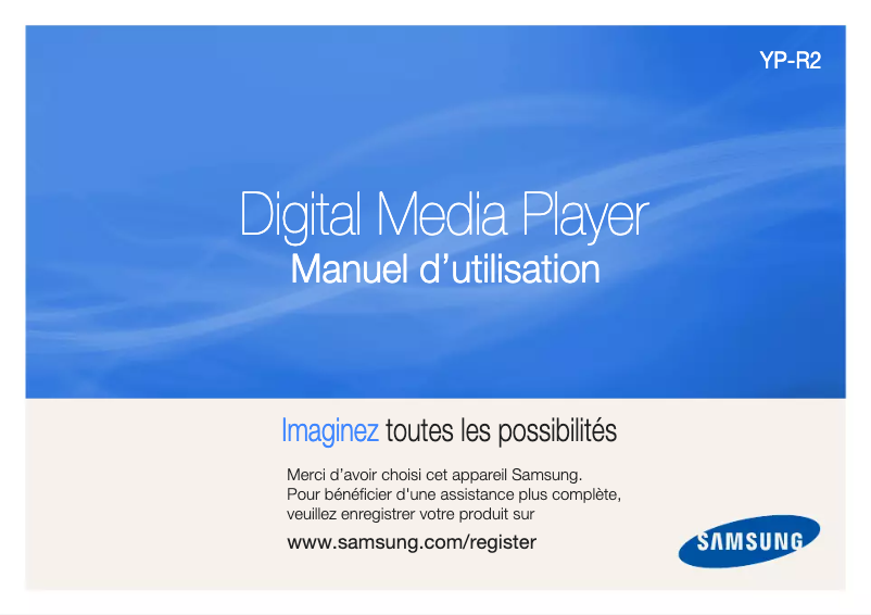 Page 1 de la notice Manuel utilisateur Samsung YP-R2AB
