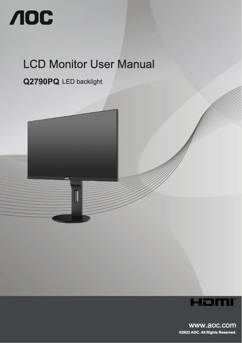 Page n°1 - Manuel utilisateur AOC Q2790PQ