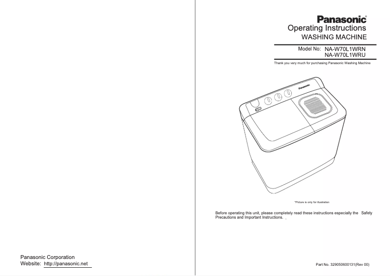 Page 1 de la notice Manuel utilisateur Panasonic NA-W70L1