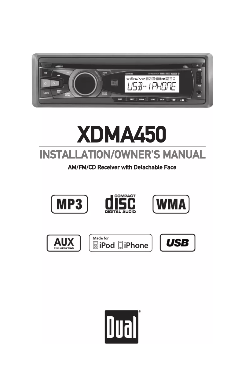 Image de la première page du manuel de l'appareil XDMA450
