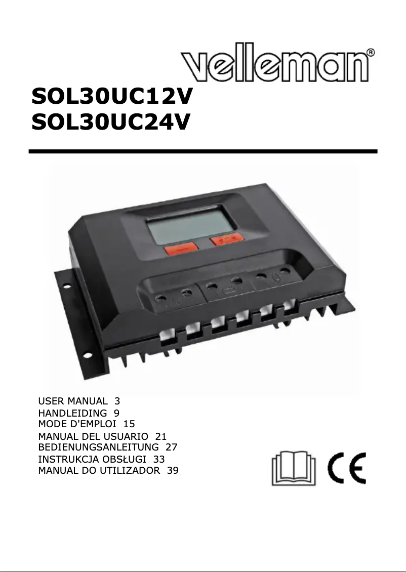 Página 1 del manual Manual de usuario Velleman SOL30UC12V