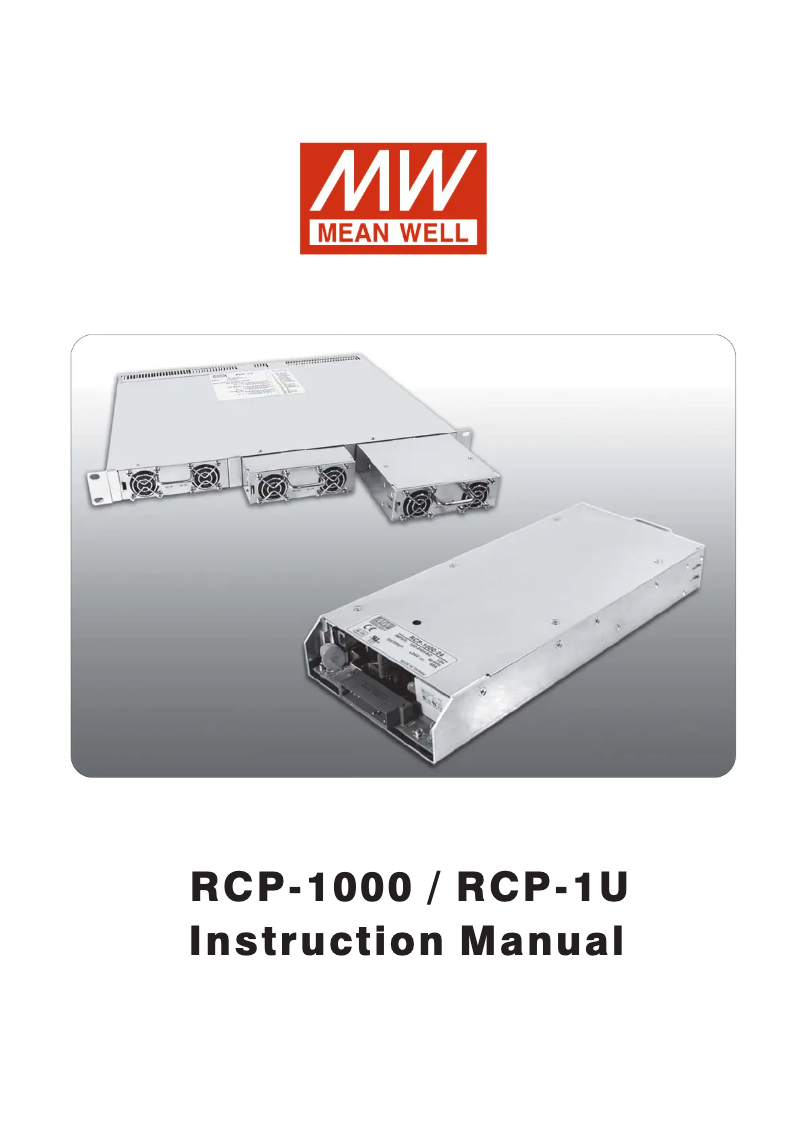 Page n°1 - Mode d'emploi Mean Well RCP-1000-24
