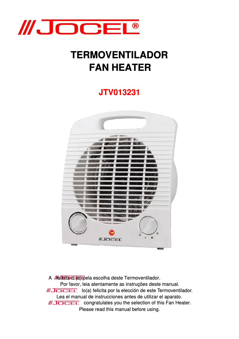 Page 1 de la notice Manuel utilisateur Jocel JTV013231